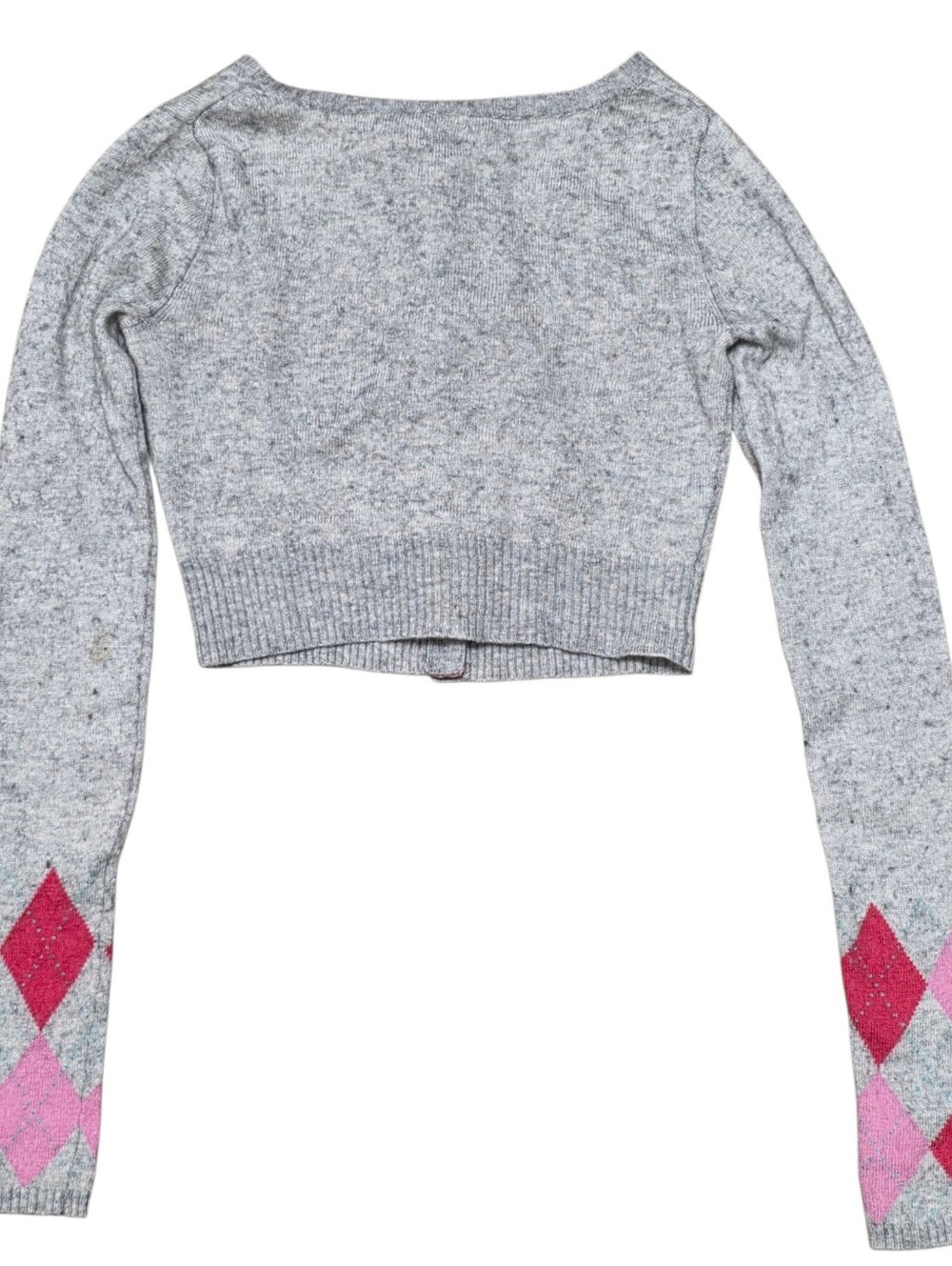 Abercrombie vintage Cashmere wool blend cropped button up cardigan with pink - Picture 5 of 7